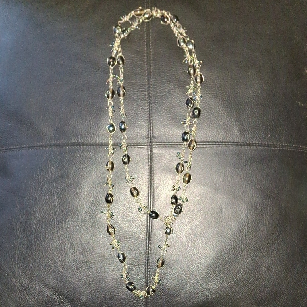 Elegant Black and Silver Beaded Necklace